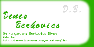 denes berkovics business card